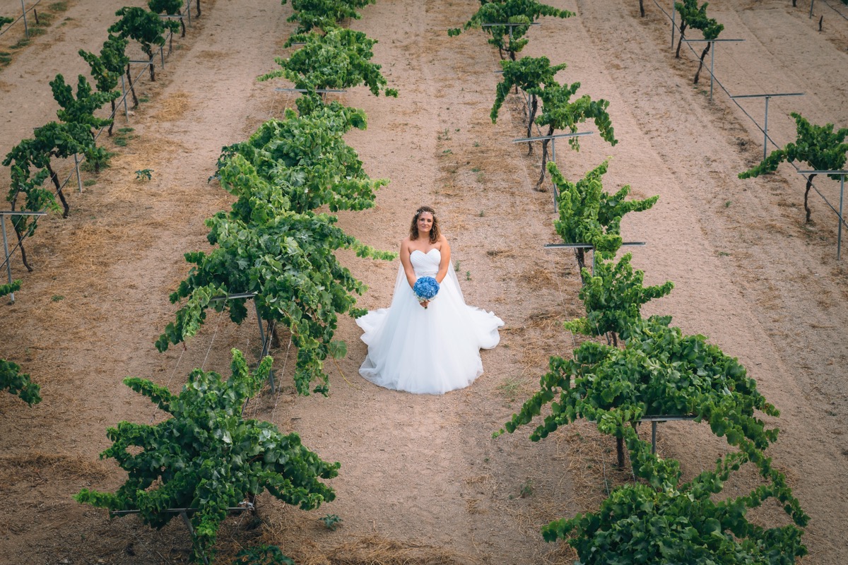 Novia en el viñedo